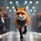 A fashionable fox in designer attire, strutting down a fashion runway2