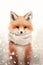 The Fashionable Fox: A Snowy Trendsetter with a Cocky Smirk and