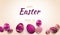 Fashionable geometric background and luxurious gold with pink Easter eggs.