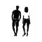Fashionable girl and guy vector. Fashion. Man and woman silhouette vector. Fashionable young couple. Girl in shorts and T-shirt.