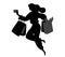Fashionable girl shopping excitement vector