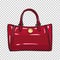 Fashionable Glossy Red Bag Isolated Illustration