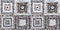 Fashionable grey and brown abstract embroidered granny squares seamless pattern