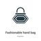 Fashionable hand bag vector icon on white background. Flat vector fashionable hand bag icon symbol sign from modern fashion