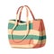 Fashionable handbag with stripes pattern