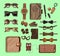 Fashionable Hipster Wooden Elements Set