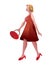 Fashionable lady walking elegantly with handbag vector isolated