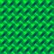 Fashionable large stripes from small green intersecting squares in a gradient cage