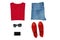 Fashionable layout of women clothing.