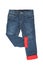 Fashionable lined Thermojeans. Trendy warm stretch blue jeans tr