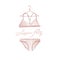 Fashionable lingerie. Lace panty and bra on white background. Beautiful silk, lace female underwear.