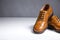 Fashionable Luxury Male Full Broggued Tan Leather Oxfords