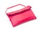 Fashionable pink leather handbag