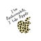 Fashionable print for a t-shirt with the slogan I am fashionable I like Apple. And apple with a leopard pattern.
