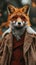 Fashionable red fox traverses