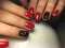 fashionable red manicure stylish black design