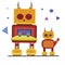 Fashionable robots for kids, can do coffee and be a friend.  illustration