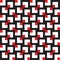 Fashionable seamless pattern of various square shapes in black, red and white shades