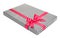 Fashionable striped gift box with a pink bow