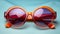 Fashionable sunglasses reflect the elegance of summer vibrant colors generated by AI