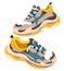 Fashionable trendy sneakers for training vector