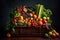 Fashionable Vegan Hamper Filled with Vivid Produce - Cinematic Shot AI Generated