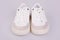 Fashionable white thick sole leather Sneakers on laces
