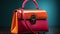 Fashionable women carrying elegant leather shoulder bags in vibrant colors generated by AI