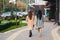 Fashionable women walking at city street. Women fashion, lifestyle and travel concept