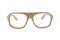 Fashionable Wooden Eyewear Clear Clean White Background