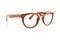 Fashionable Wooden Eyewear Clear Clean White Background