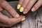 Fashionable yellow manicure