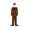 Fashioned retro gentleman. English dandy. British style. Flat isolated