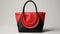 Fashionista Curve Handbag: Red And Black Bag With Double Handles