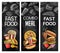 Fasst food chalkboard black banners