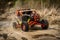 Fast ATV and UTV driving in mud and water. Quad racing, ATV 4x4