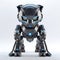 Fast black panther robot, robotic animal isolated over white background. Created with generative Ai