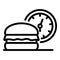 Fast burger delivery icon, outline style