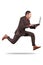 Fast Businessman Running while Carrying Lapto