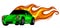 Fast car flames vector illustration desgn art