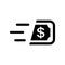 Fast cash icon in flat style. Transfer symbol.