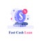 Fast cash loan, coins stack, financial solution, micro lending, easy money