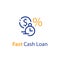 Fast cash loan, financial supply, banking service, instant money transfer