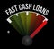 Fast cash loans speedometer illustration design