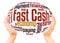 Fast Cash word cloud hand sphere concept