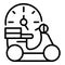 Fast city scooter delivery icon, outline style