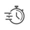 Fast clock or stopwatch black vector icon