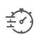 Fast clock or stopwatch black vector icon