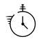 Fast Clock Vector Icon, Fast Service Icon, Quick And Speedy Face Clock, Fast Delivery Sign Vector With Timer, Time Management