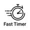 Fast Clock Vector Icon, Fast Service Icon, Quick And Speedy Face Clock, Fast Delivery Sign Vector With Timer, Time Management